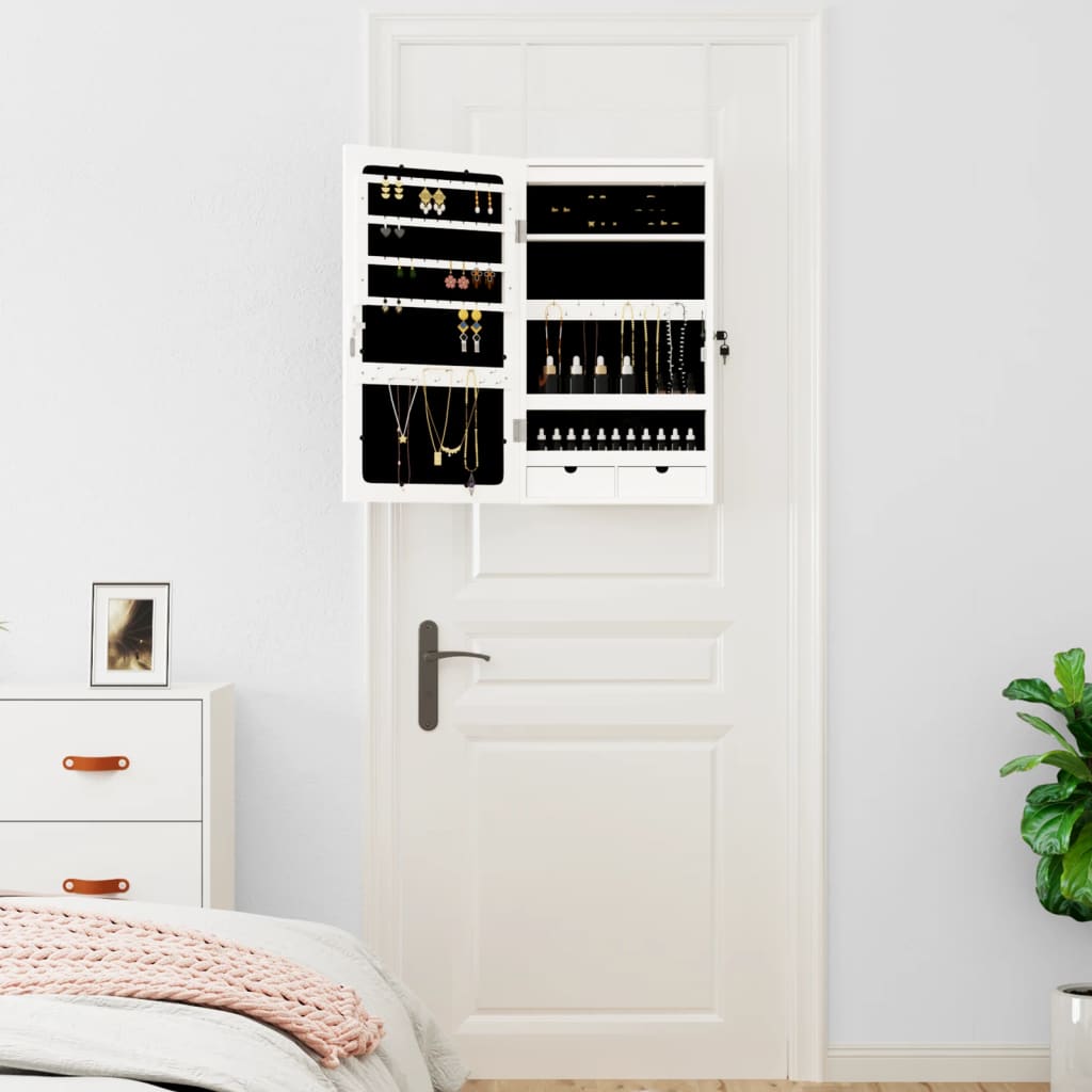 Mirror Jewellery Cabinet With Led Lights Wall Mounted